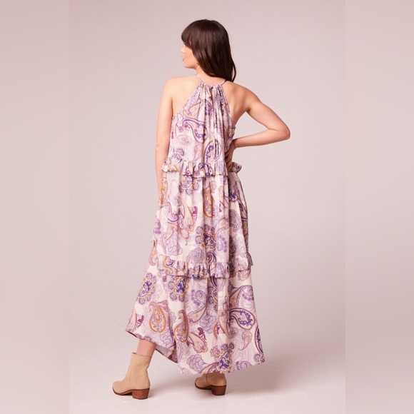 BAND OF FREE LILIANE PURPLE PAISLEY TIERED MAXI DRESS - Picture 2 of 5